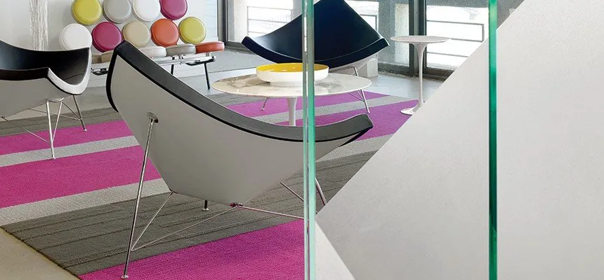 Interior glass with textured film